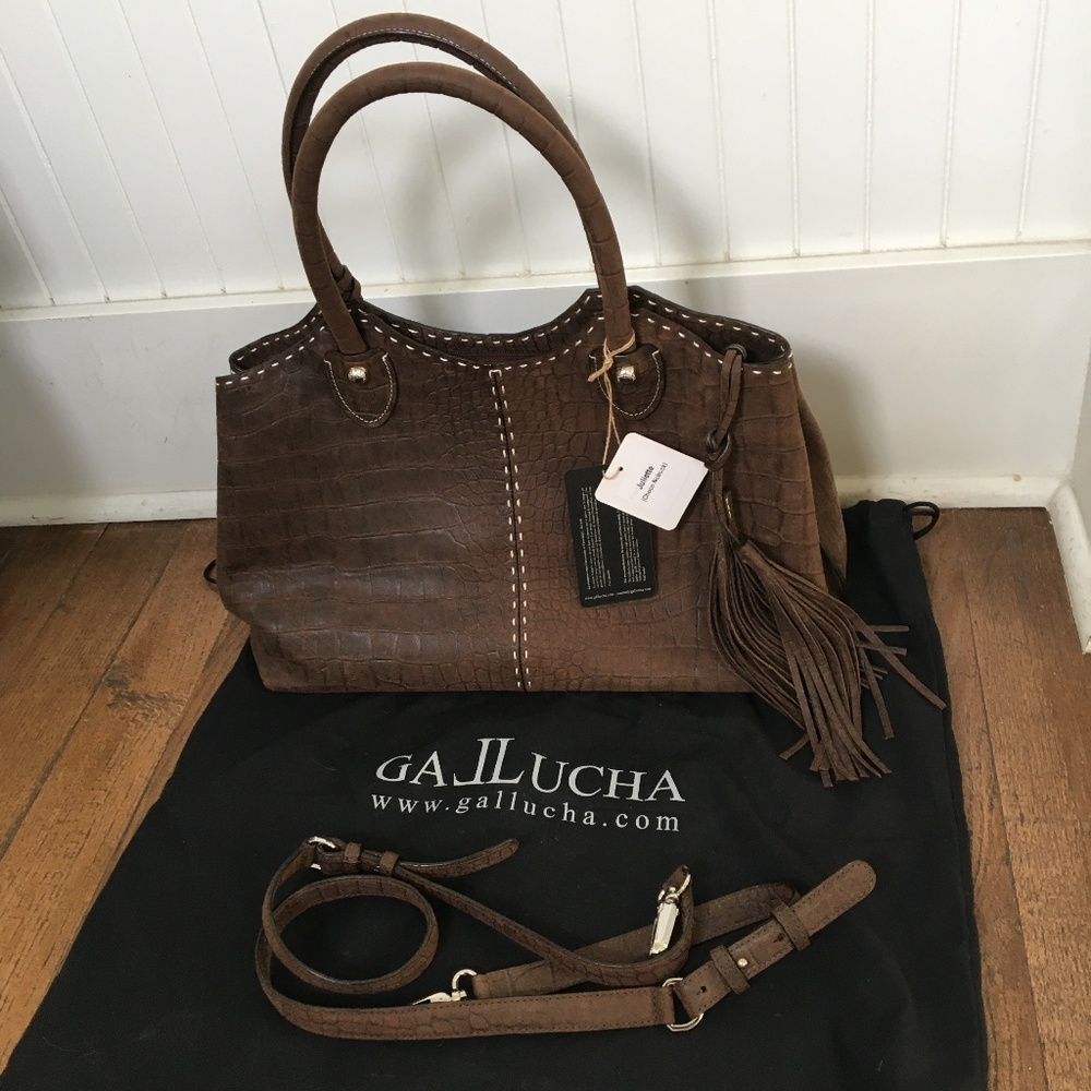 Leather purse French Nubuck
